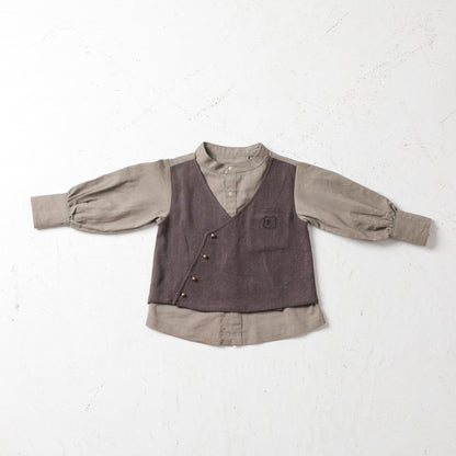 docking shirt ｜ドッキングシャツ｜チャコール